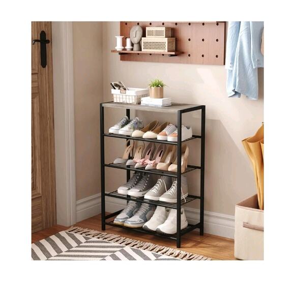 HOMEFORT 5 Tiers Shoe Rack Organizer,23" Shoe Storage Shelf for Closet, Shoe... - Picture 4 of 10